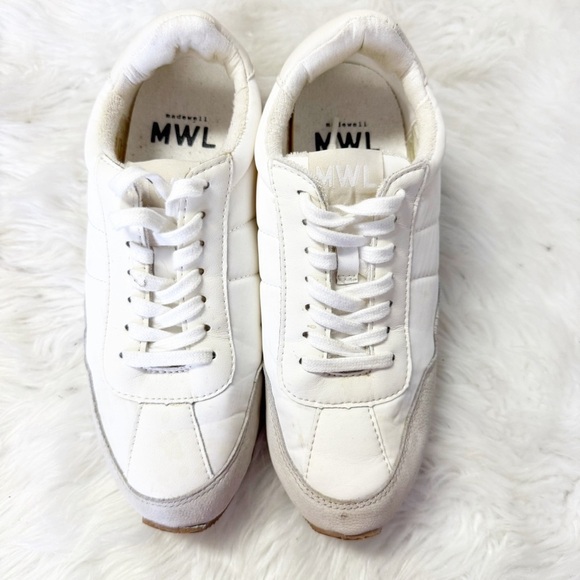 Madewell MWL The League Leather & Nylon Sneakers White Women’s 6.5 - Picture 3 of 8